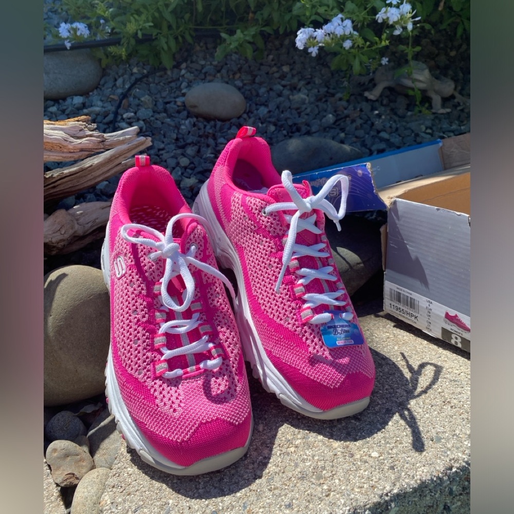 Skechers Pink and White Shoes